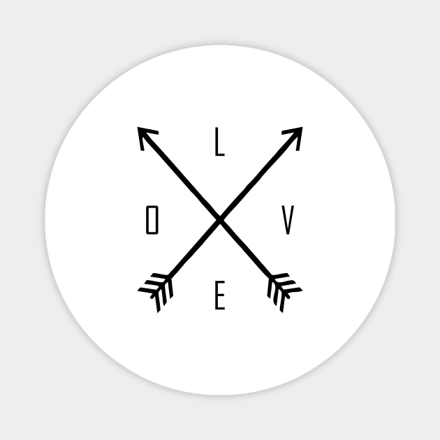 love arrow black Magnet by Typography Dose